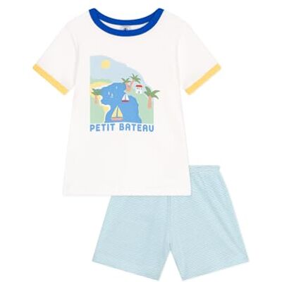 A0D7501 Petit Bateau Piżama chłopięca, bia?y/wielokolorowy, 24 miesi?cy A0D7501 Petit Bateau Piżama chłopięca, bia?y/wielokolorowy, 24 miesi?cy
