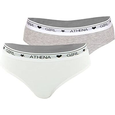 LQ38 2100 Girl by Athena Chłopięce Coton Ultra Doux Lq38 majtki, białe/chińskie szare, 8 lat LQ38 2100 Girl by Athena Chłopięce Coton Ultra Doux Lq38 majtki, białe/chińskie szare, 8 lat