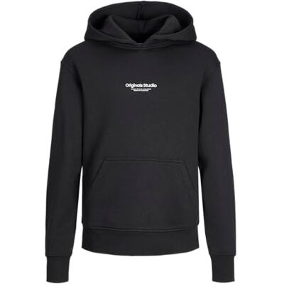12256770-4497656 JACK&JONES JUNIOR Jorvesterbro Sweat Hood Noos Bn Mni bluza z kapturem, Czarny/dopasowany: luźny, 128 12256770-4497656 JACK&JONES JUNIOR Jorvesterbro Sweat Hood Noos Bn Mni bluza z kapturem, Czarny/dopasowany: luźny, 128