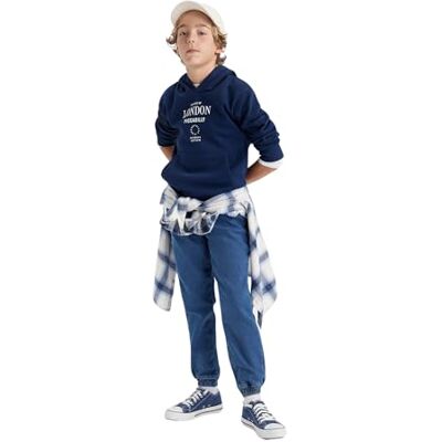 Y3920A6 DeFacto Boy Regular Fit dziergane joggery dla chłopców, niebieski, 6-7 lat Y3920A6 DeFacto Boy Regular Fit dziergane joggery dla chłopców, niebieski, 6-7 lat
