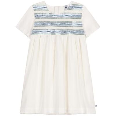A0CRG01 Petit Bateau Dziewczęca sukienka z krótkim rękawem, biały, 3 lat A0CRG01 Petit Bateau Dziewczęca sukienka z krótkim rękawem, biały, 3 lat