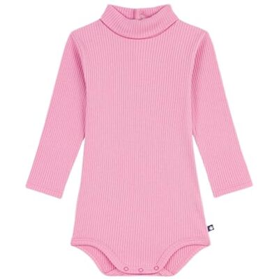 A0E99 Petit Bateau Body niemowlęce z golfem z jednokolorowej bawełny, BOUDOIR, 12 miesi?cy A0E99 Petit Bateau Body niemowlęce z golfem z jednokolorowej bawełny, BOUDOIR, 12 miesi?cy