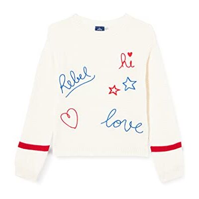 09069527000000 Chicco Dziewczęcy sweter Maglione, biały, 74 cm 09069527000000 Chicco Dziewczęcy sweter Maglione, biały, 74 cm
