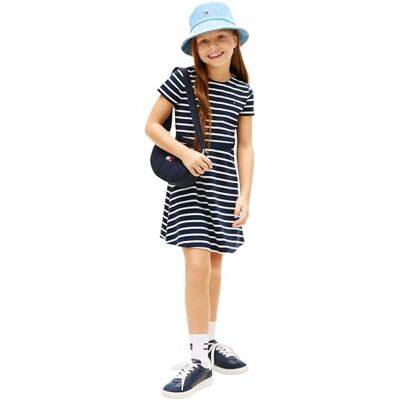 KG0KG091490A78 Tommy Hilfiger Dziewczęca sukienka łyżwiarska Punto Ss KG0KG09149 Sukienki, niebieska (Dark Night Navy Stripes), 8 lat KG0KG091490A78 Tommy Hilfiger Dziewczęca sukienka łyżwiarska Punto Ss KG0KG09149 Sukienki, niebieska (Dark Night Navy Stripes), 8 lat