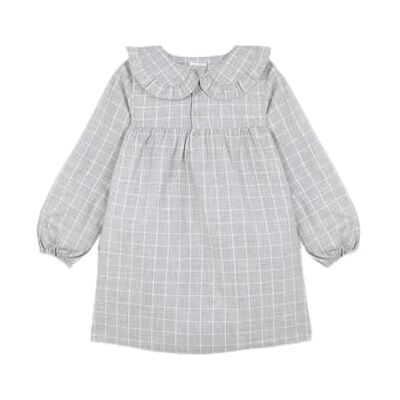 W13VVTCA303GI Gocco Sukienka dziewczęca Vestido Gris De Cuadros, Gris Nuevo, 4 lat W13VVTCA303GI Gocco Sukienka dziewczęca Vestido Gris De Cuadros, Gris Nuevo, 4 lat