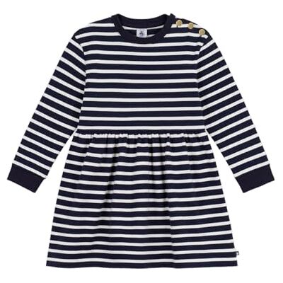 A0EBL01110 Petit Bateau Sukienka dziecięca z długim rękawem A0ebl01 Bawełniana sukienka dziewczęca (zestaw 1 szt.), Niebieski Biały, 8 lat A0EBL01110 Petit Bateau Sukienka dziecięca z długim rękawem A0ebl01 Bawełniana sukienka dziewczęca (zestaw 1 szt.), Niebieski Biały, 8 lat