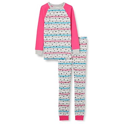 F22HHK1269 Hatley Organic Cotton Raglan Sleeve Printed Piżama Zestaw Pijama Dziewczęcy, Konfetti serca, 24 miesi?cy F22HHK1269 Hatley Organic Cotton Raglan Sleeve Printed Piżama Zestaw Pijama Dziewczęcy, Konfetti serca, 24 miesi?cy