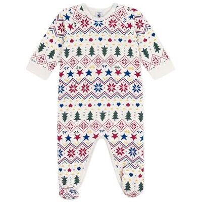 A0E08 Petit Bateau Odzież nocna dla niemowląt, Mleko/Multico, 12 miesi?cy A0E08 Petit Bateau Odzież nocna dla niemowląt, Mleko/Multico, 12 miesi?cy