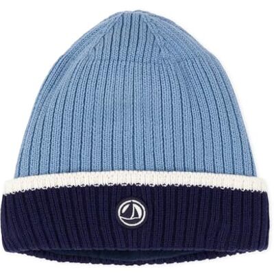 A0DOJ Petit Bateau Czapka dziecięca z dzianiny z podszewką polarową, ADRIATIC/MARSHMALLOW, 10-12 ans A0DOJ Petit Bateau Czapka dziecięca z dzianiny z podszewką polarową, ADRIATIC/MARSHMALLOW, 10-12 ans