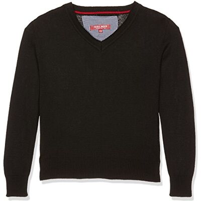 9710800-2 Gol Chłopcy, sweter z dekoltem w serek, czarny (Black 2), 128 9710800-2 Gol Chłopcy, sweter z dekoltem w serek, czarny (Black 2), 128