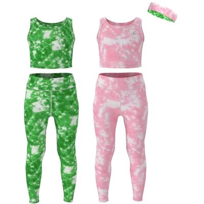 E2110-S1-5-6 Essenclo Dziewczęce legginsy sportowe spodnie do jogi bez rękawów krótkie podkoszulki dla dzieci trening Cheer Dance Run rozmiary 3-16, zestaw 5 szt, Zestaw 1, 5-6 E2110-S1-5-6 Essenclo Dziewczęce legginsy sportowe spodnie do jogi bez rękawów krótkie podkoszulki dla dzieci trening Cheer Dance Run rozmiary 3-16, zestaw 5 szt, Zestaw 1, 5-6
