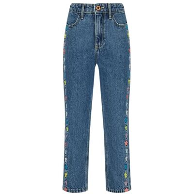 SS24KGD42002 Vingino Girls Jeans Chiara Deco in Color Mid Blue Wash Size 7, Mid Blue Wash, 7 Lata SS24KGD42002 Vingino Girls Jeans Chiara Deco in Color Mid Blue Wash Size 7, Mid Blue Wash, 7 Lata