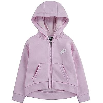 Nike Kids Club Fleece High Low FZ Hoodie, A9y Pink, 2-3 lat Nike Kids Club Fleece High Low FZ Hoodie, A9y Pink, 2-3 lat