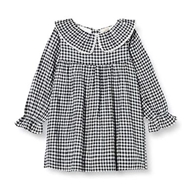 W13VVTCA902NA Gocco Dziewczęca sukienka Vestido Cuadro Vichy, Czarny, 4 lat W13VVTCA902NA Gocco Dziewczęca sukienka Vestido Cuadro Vichy, Czarny, 4 lat