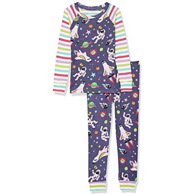 F22SGK1269 Hatley Organic Cotton Raglan Sleeve Printed Pyjama Set Zestaw Piżamy dla dziewczynek, Cosmic Rainbows, 3 años F22SGK1269 Hatley Organic Cotton Raglan Sleeve Printed Pyjama Set Zestaw Piżamy dla dziewczynek, Cosmic Rainbows, 3 años