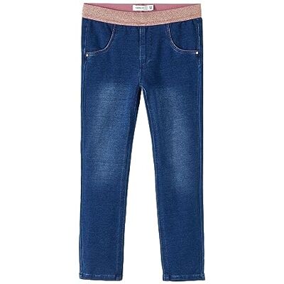 13204428 NAME IT Dziewczęce spodnie NMFSALLI DNMTORINA SWE Legginsy NOOS, ciemnoniebieskie denim/szczegóły: złoty różowy lurex, 56 13204428 NAME IT Dziewczęce spodnie NMFSALLI DNMTORINA SWE Legginsy NOOS, ciemnoniebieskie denim/szczegóły: złoty różowy lurex, 56