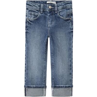 13243802-4759511 NAME IT Dziewczęce Nmfrose Straight Fold Jeans 4224-Az Noos, niebieski (medium blue denim), 104 13243802-4759511 NAME IT Dziewczęce Nmfrose Straight Fold Jeans 4224-Az Noos, niebieski (medium blue denim), 104