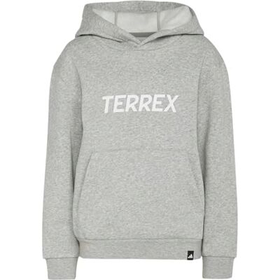KG7711 adidas Uniseks dzieci Terrex Kids Multi Logo Hoodie Sweatshirt, medium grey heather, 5-6 Years KG7711 adidas Uniseks dzieci Terrex Kids Multi Logo Hoodie Sweatshirt, medium grey heather, 5-6 Years