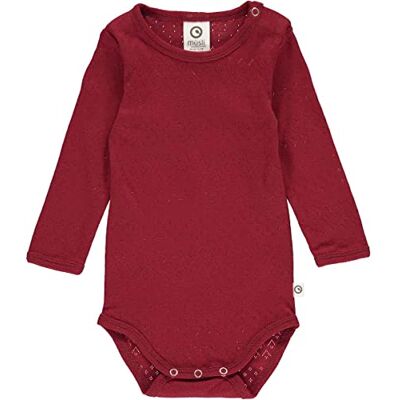 1582060600 Müsli by Green Cotton Niemowlęta Pointel L/S Body and Toddler Training Underwear, czerwony (berry red), 56 cm 1582060600 Müsli by Green Cotton Niemowlęta Pointel L/S Body and Toddler Training Underwear, czerwony (berry red), 56 cm