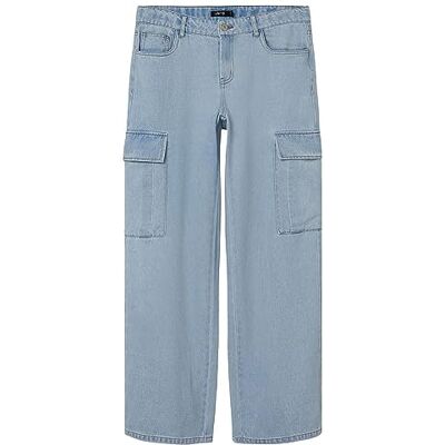 13220019 NAME IT Nlftartizza DNM Lw Wide Cargo Pant Noos spodnie cargo, jasnoniebieski (light blue denim), 146 cm 13220019 NAME IT Nlftartizza DNM Lw Wide Cargo Pant Noos spodnie cargo, jasnoniebieski (light blue denim), 146 cm