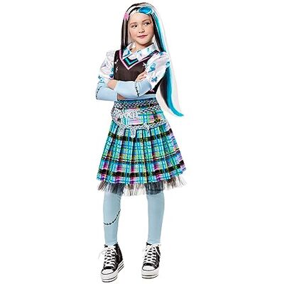 Rubie's Rubies Kostium Frankie Stien Deluxe dla dziewczynek, sukienka, legginsy, pasek i szczypce, oficjalny Monster High, na karnawał, Boże Narodzenie, urodziny, imprezę i Halloween Rubie's Rubies Kostium Frankie Stien Deluxe dla dziewczynek, sukienka, legginsy, pasek i szczypce, oficjalny Monster High, na karnawał, Boże Narodzenie, urodziny, imprezę i Halloween