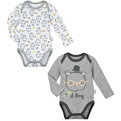 Petit Béguin 2 sztuki body dla chłopców z długim rękawem Mini Boy – rozmiar – 12 miesięcy (80 cm) Petit Béguin 2 sztuki body dla chłopców z długim rękawem Mini Boy – rozmiar – 12 miesięcy (80 cm)