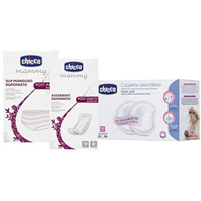 Chicco Zestaw Mamma Mini, Zawiera Absorbenty Po Porodzie, Jednorazowe Majtki, Płytki Pochłaniające Antybakteryjne 650 g Chicco Zestaw Mamma Mini, Zawiera Absorbenty Po Porodzie, Jednorazowe Majtki, Płytki Pochłaniające Antybakteryjne 650 g
