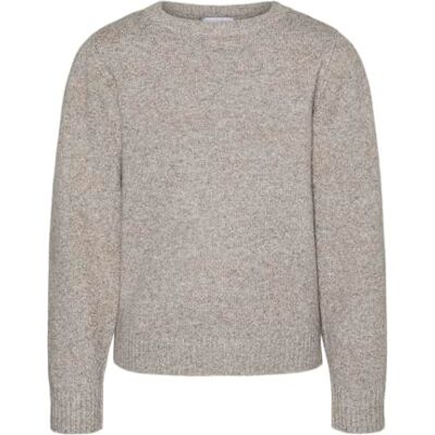 10291741-4730098 Vero Moda Girl Dziewczęca Vmdoffy Ls O-Neck Blouse Ga Noos Girl sweter z dzianiny, Moon Rock, 116 10291741-4730098 Vero Moda Girl Dziewczęca Vmdoffy Ls O-Neck Blouse Ga Noos Girl sweter z dzianiny, Moon Rock, 116