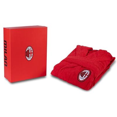 hermet Milan szlafrok kąpielowy z kapturem, szlafrok dziecięcy i młodzieżowy, uniseks, 380 g/m2, 100% bawełna, logo Milan po stronie serca, rozmiar 8/10 lat hermet Milan szlafrok kąpielowy z kapturem, szlafrok dziecięcy i młodzieżowy, uniseks, 380 g/m2, 100% bawełna, logo Milan po stronie serca, rozmiar 8/10 lat