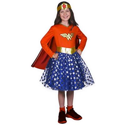 Ciao Wonder Woman Fashion costume disguise girl official DC Comics (Size 8-10 years) with tulle skirt Ciao Wonder Woman Fashion costume disguise girl official DC Comics (Size 8-10 years) with tulle skirt