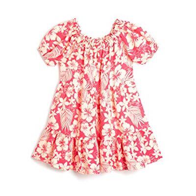 3SKG80116AW Koton Girls's Linen Floral Printed Puff Sleeve Tiered Dress, Różowy wzór (2d8), 5-6 Lat 3SKG80116AW Koton Girls's Linen Floral Printed Puff Sleeve Tiered Dress, Różowy wzór (2d8), 5-6 Lat