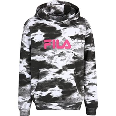 FAT0304 FILA Dziecięca bluza z kapturem, uniseks, z logo Classic, Black Smoke AOP, 170/176, Black Smoke Aop, 170-176 FAT0304 FILA Dziecięca bluza z kapturem, uniseks, z logo Classic, Black Smoke AOP, 170/176, Black Smoke Aop, 170-176