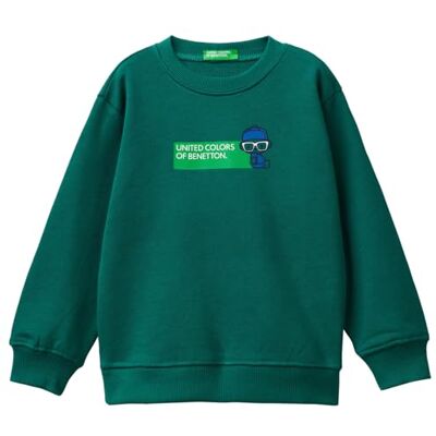 3J70G10F0 United Colors of Benetton Bluza z kapturem dla dzieci i młodzieży, Zielony, 1 lat 3J70G10F0 United Colors of Benetton Bluza z kapturem dla dzieci i młodzieży, Zielony, 1 lat