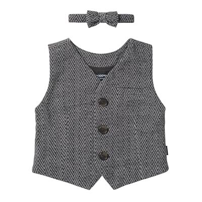 34O0311 Noppies Baby Sweter dla chłopców Gilet Set Texico, Phantom P008, 50 34O0311 Noppies Baby Sweter dla chłopców Gilet Set Texico, Phantom P008, 50
