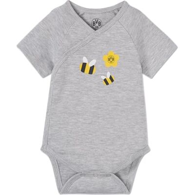 23262800 Borussia Dortmund BVB Body Pszczoły, logo szare rozm. 86/92, szary, 86-92 23262800 Borussia Dortmund BVB Body Pszczoły, logo szare rozm. 86/92, szary, 86-92