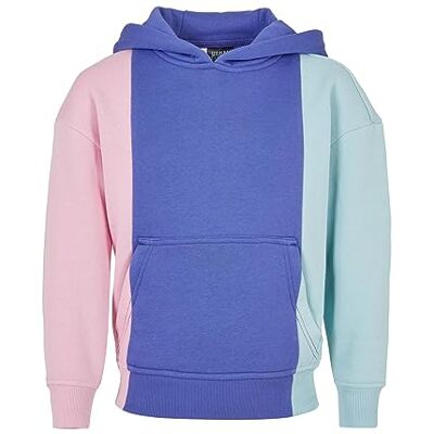 UCK3226-04444-0134 Urban Classics Dziecięca bluza z kapturem dla dziewczynek, Girlypink/Purpleday/Oceanblue, 122-128 UCK3226-04444-0134 Urban Classics Dziecięca bluza z kapturem dla dziewczynek, Girlypink/Purpleday/Oceanblue, 122-128