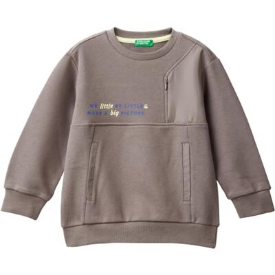 224A3WNCG200T-00W-82 United Colors of Benetton Bluza z kapturem dla dzieci i młodzieży, Szary, 1 lat 224A3WNCG200T-00W-82 United Colors of Benetton Bluza z kapturem dla dzieci i młodzieży, Szary, 1 lat