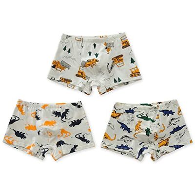 FR720A05 Little Hand Chłopcy Bokserki Bielizna dziecięca Bielizna Dziecięca Bokserki Figi, Dinozaury i ciągnik, 5-6 ans FR720A05 Little Hand Chłopcy Bokserki Bielizna dziecięca Bielizna Dziecięca Bokserki Figi, Dinozaury i ciągnik, 5-6 ans