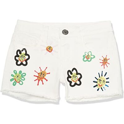 23SGDD07 Desigual Dziewczęce dżinsy z kwiatami, białe, 12 lat, biały, 12 Lata 23SGDD07 Desigual Dziewczęce dżinsy z kwiatami, białe, 12 lat, biały, 12 Lata
