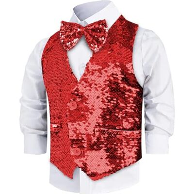 Dress Up America Kamizelka Z Cekinami I Muszką Błyszcząca Kamizelka Dla Chłopców Dress Up America Kamizelka Z Cekinami I Muszką Błyszcząca Kamizelka Dla Chłopców