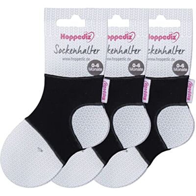 soha-3set-schw Hoppediz Hop-Socks 3-częściowy zestaw, 3 pary uchwytów na skarpetki dla niemowląt, 0-6 miesięcy, czarny, czarny soha-3set-schw Hoppediz Hop-Socks 3-częściowy zestaw, 3 pary uchwytów na skarpetki dla niemowląt, 0-6 miesięcy, czarny, czarny