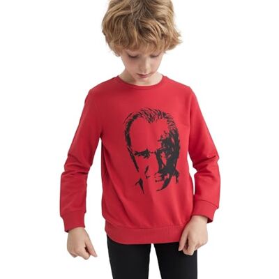 Z7680A6 DeFacto Bluza chłopięca, czerwony, 9-10 lat Z7680A6 DeFacto Bluza chłopięca, czerwony, 9-10 lat
