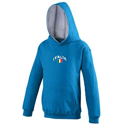 5060672803229_Bleu_7-8 ans Supportershop Dziecięcy sweter z kapturem Rugby Włochy L niebieski 5060672803229_Bleu_7-8 ans Supportershop Dziecięcy sweter z kapturem Rugby Włochy L niebieski
