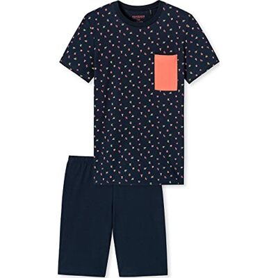 176634 Schiesser Chłopięca krótka piżama-Organic Cotton (Ll) komplet piżamy, Ciemnoniebieski (Iii), 140 176634 Schiesser Chłopięca krótka piżama-Organic Cotton (Ll) komplet piżamy, Ciemnoniebieski (Iii), 140