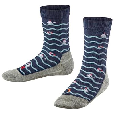 10429 FALKE Uniseks dzieci Skarpety Active Sailing Boats K So bawełna materiał funkcyjny cienkie oddychające 1 Para, Niebieski Space Blue 6116, 23-26 10429 FALKE Uniseks dzieci Skarpety Active Sailing Boats K So bawełna materiał funkcyjny cienkie oddychające 1 Para, Niebieski Space Blue 6116, 23-26