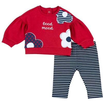 09075899000000 Chicco Dwuczęściowy strój dla dziewczynek, legginsy i bluza dresowa, czerwony (1), 18 09075899000000 Chicco Dwuczęściowy strój dla dziewczynek, legginsy i bluza dresowa, czerwony (1), 18