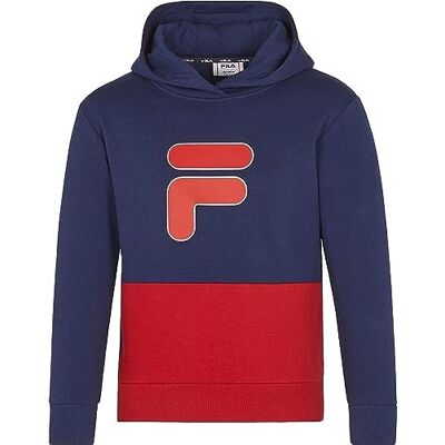 FAK0101 FILA Unisex dziecięca bluza z kapturem Bielefeld Hoody, Wild Aster-True Red, 110/116 FAK0101 FILA Unisex dziecięca bluza z kapturem Bielefeld Hoody, Wild Aster-True Red, 110/116