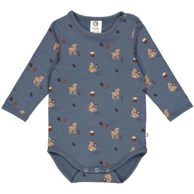 1582068200 Müsli by Green Cotton Niemowlęta chłopcy Deer L/S Body Base Layer, Stormy Blue/Shade/Kora, 68 1582068200 Müsli by Green Cotton Niemowlęta chłopcy Deer L/S Body Base Layer, Stormy Blue/Shade/Kora, 68