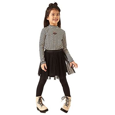 W24483 Garcia Kids Dziewczęca sukienka dziecięca, Off Black, 92/98 W24483 Garcia Kids Dziewczęca sukienka dziecięca, Off Black, 92/98