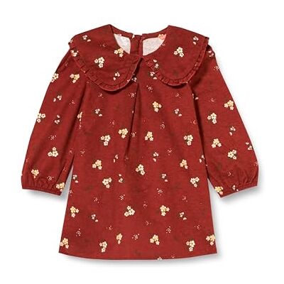 4WMG80010AW Koton Babygirl Peter Pan Collar Long Sleeve Flower Printed Pleated Dress, Brązowy wzór (5d1), 12-18 Miesi?cy 4WMG80010AW Koton Babygirl Peter Pan Collar Long Sleeve Flower Printed Pleated Dress, Brązowy wzór (5d1), 12-18 Miesi?cy